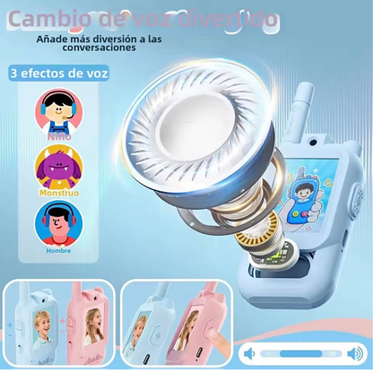 2 mini walkie talkies con camara