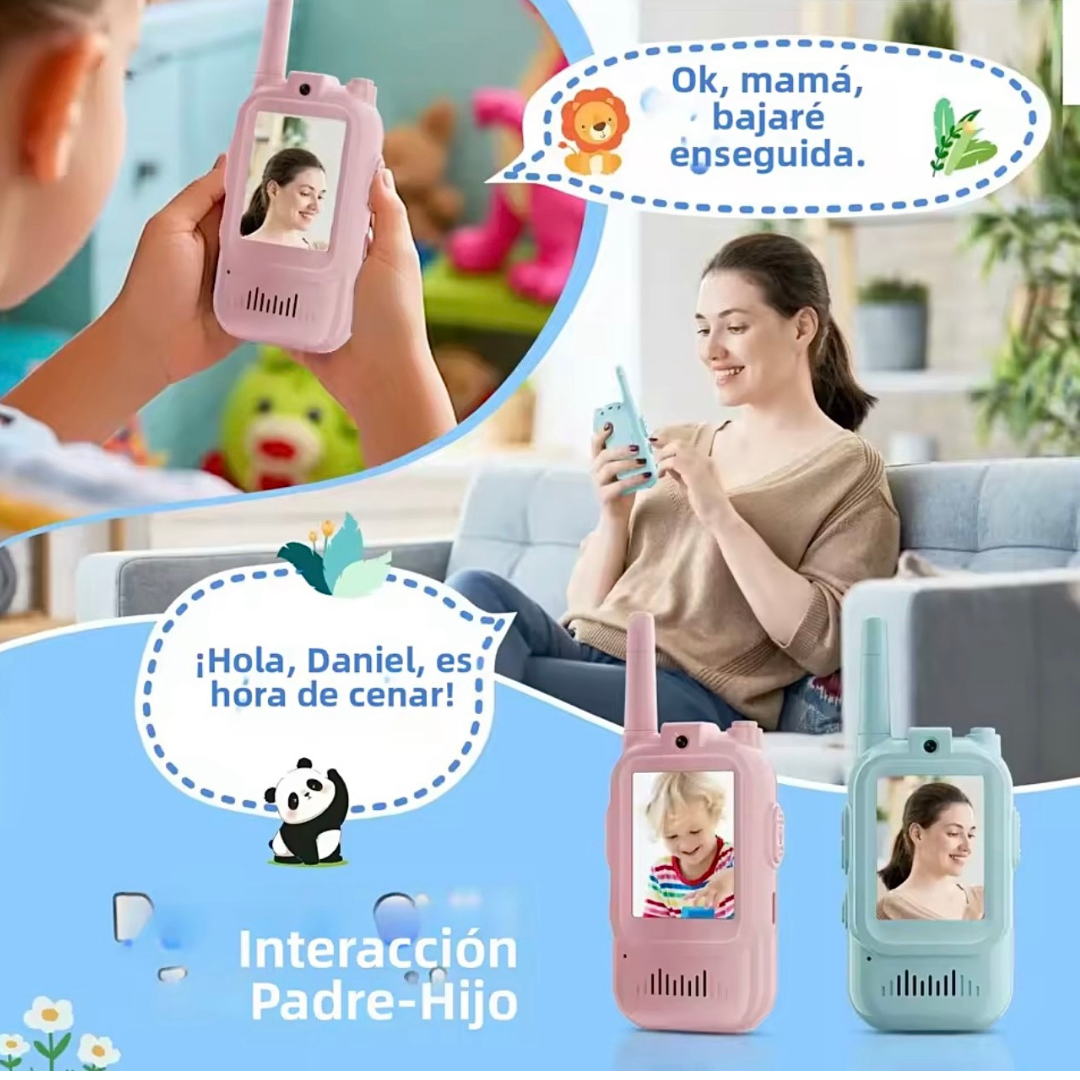 2 mini walkie talkies con camara