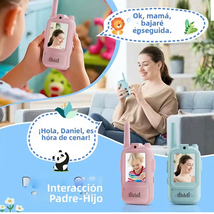 2 mini walkie talkies con camara
